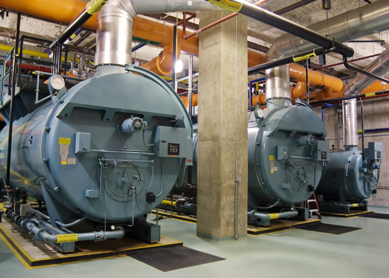 View inside the boiler equipment replaced at the Veterans Administration facility