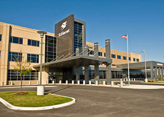 Entrance of the St. Vincent Medical Center Northeast in Indianapolis